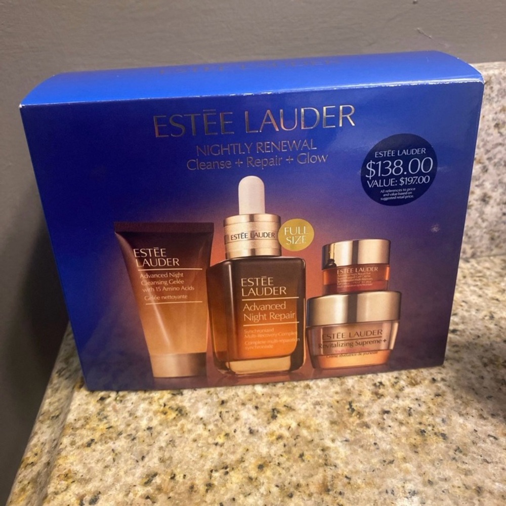 Estee Lauder Blue and Orange Skincare Serum Set
